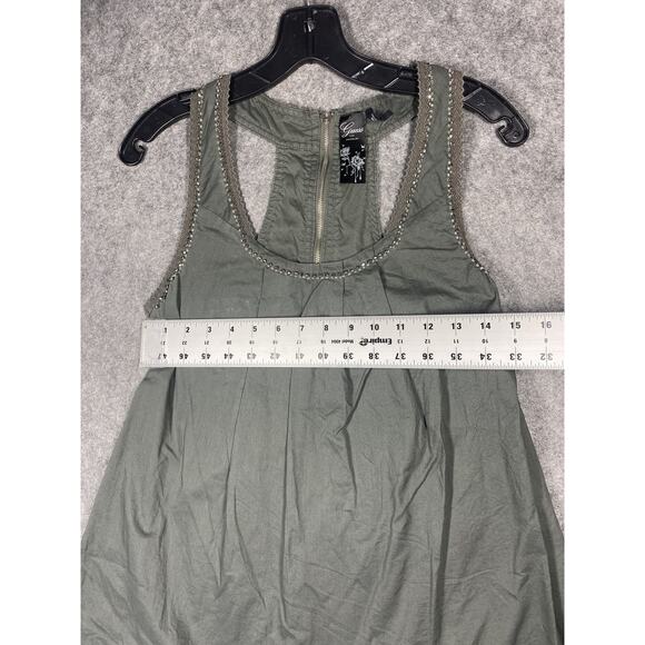 Vintage Guess Top Womens Small Grey White Tank Racerback Studded Trim Lot 2 - Picture 4 of 16